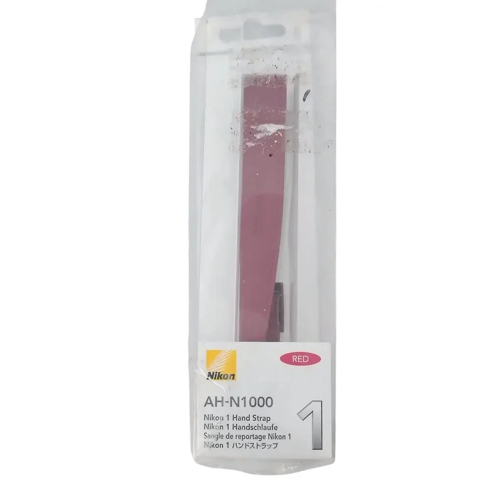 Nikon AH-N1000 Red Leather Camera Hand Strap for Nikon 1 NEW Travel
